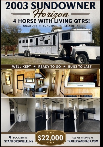 2003 Sundowner Trailers Horizon  Gooseneck Horse Trailer