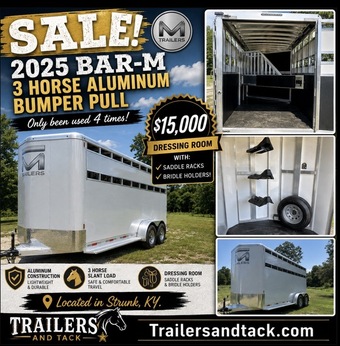 2024 Bar M SS730-H Bumper Pull Horse Trailer
