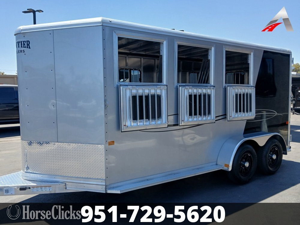 California 2026 Frontier Trailers Strider Series Combo/Slant 3-Horse Bumper Pull Horse Trailer