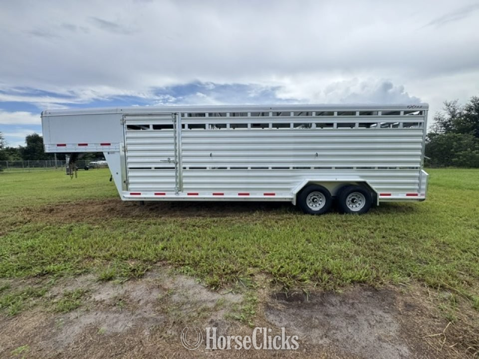 2027 Exiss Trailers 7024 Stock Trailer Gooseneck Livestock Trailer