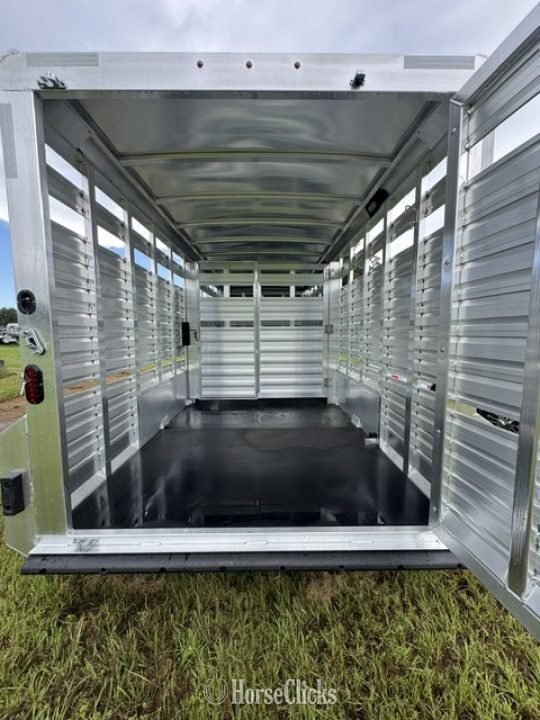 2027 Exiss Trailers 7024 Stock Trailer Gooseneck Livestock Trailer - Livestock Trailers