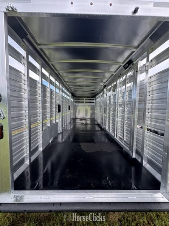Livestock Trailers - 2027 Exiss Trailers 7024 Stock Trailer Gooseneck Livestock Trailer in Florida