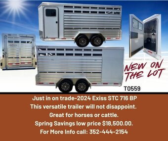 2024 Exiss Trailers STC 716 Bumper Pull Horse Trailer