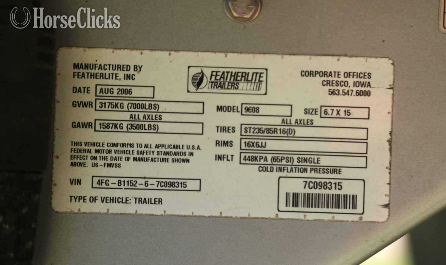 Horse Trailers - 2007 Featherlite Trailers  Gooseneck Horse Trailer