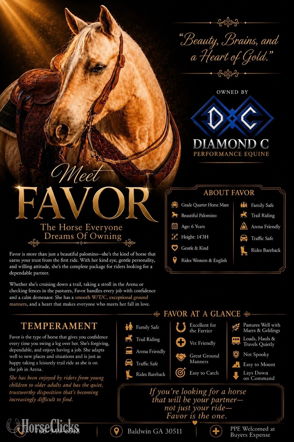 "Favor " Palomino Mare Quarter Horse