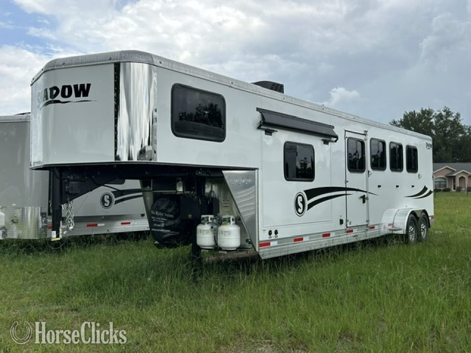 2027 Shadow Trailers 2027 Shadow Pro Series 4H 9' LQ with Slide Horse Trailer Gooseneck Horse Trailer
