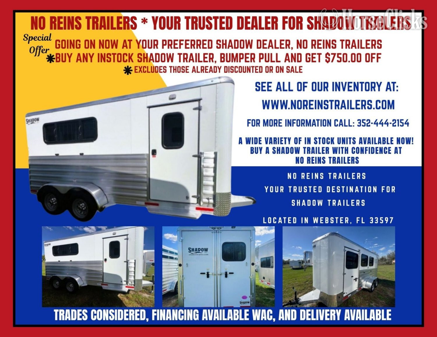 2026 Shadow Trailers Select Bumper Pull Horse Trailer - Horse Trailers in Florida