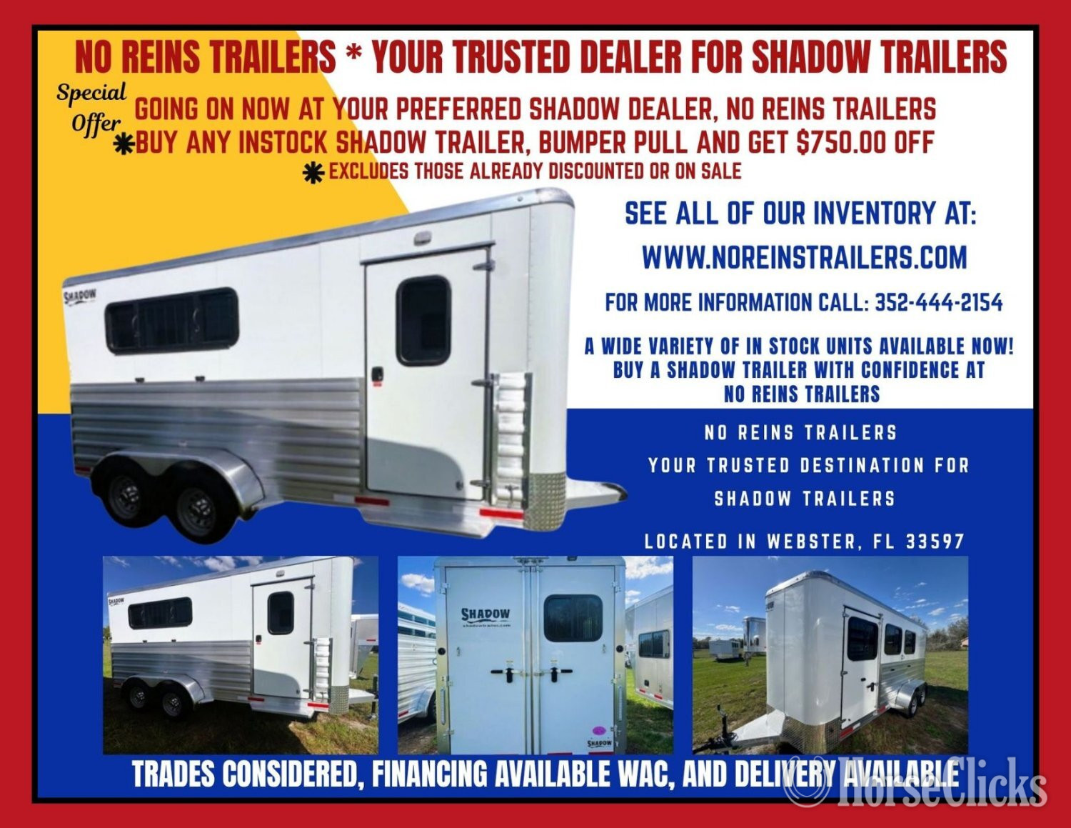 2026 Shadow Trailers Select Bumper Pull Horse Trailer - Horse Trailers in Florida